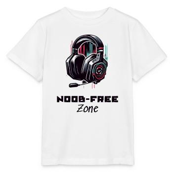 Noob Free Zone Gamer Sprüche Shirt - Stanley/Stella Kinder T-Shirt MINI CREATOR  - Weiß - Vorne - Maike (125cm)