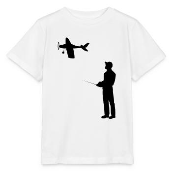 Modèle d’avion RC Volant Rétro Vintage Cadeau - T-shirt bio MINI CREATOR Stanley/Stella Enfant - blanc - Devant - Maike (125cm)
