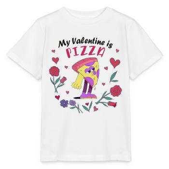 Mein Valentin ist Pizza - Stanley/Stella Kinder T-Shirt MINI CREATOR  - Weiß - Vorne - Maike (125cm)