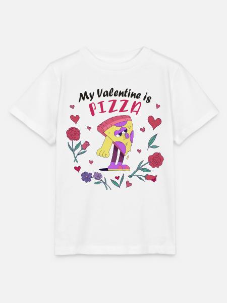 Mein Valentin ist Pizza - Stanley/Stella Kinder T-Shirt MINI CREATOR - Weiß