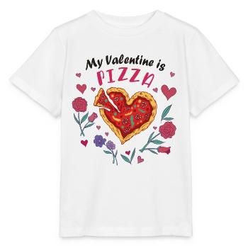 Mein Valentin ist Pizza - Stanley/Stella Kinder T-Shirt MINI CREATOR  - Weiß - Vorne - Maike (125cm)