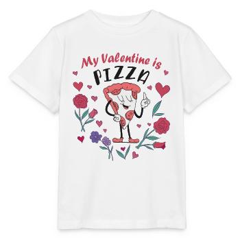 Mein Valentin ist Pizza - Stanley/Stella Kinder T-Shirt MINI CREATOR  - Weiß - Vorne - Maike (125cm)