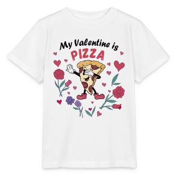 Mein Valentin ist Pizza - Stanley/Stella Kinder T-Shirt MINI CREATOR  - Weiß - Vorne - Maike (125cm)