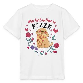 Mein Valentin ist Pizza - Stanley/Stella Kinder T-Shirt MINI CREATOR  - Weiß - Vorne - Maike (125cm)