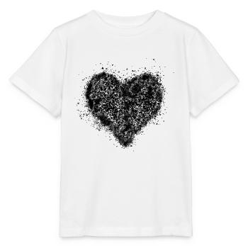 Herz Schwarz Vintage <3 - Stanley/Stella Kinder T-Shirt MINI CREATOR  - Weiß - Vorne - Maike (125cm)