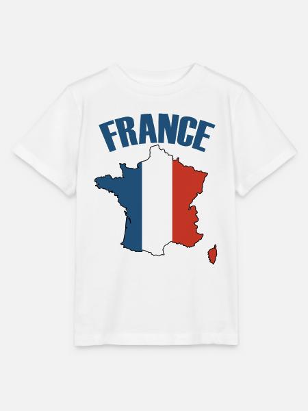 Frankreich Karte Französische Flagge - Stanley/Stella Kinder T-Shirt MINI CREATOR - Weiß