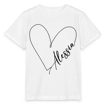 Alessia Name Heart Line - Stanley/Stella MINI CREATOR Kids’ T-Shirt - white - Front - Maike (125cm)