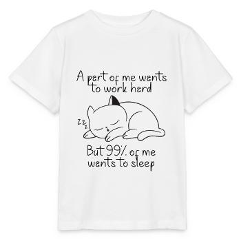 Une partie de moi veut travailler chat - T-shirt bio MINI CREATOR Stanley/Stella Enfant - blanc - Devant - Maike (125cm)