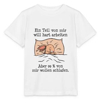 Ein part von mir möchte hart arbeiten - Stanley/Stella Kinder T-Shirt MINI CREATOR  - Weiß - Vorne - Maike (125cm)