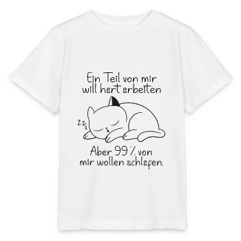Ein part von mir möchte hart arbeiten Katze - Stanley/Stella Kinder T-Shirt MINI CREATOR  - Weiß - Vorne - Maike (125cm)
