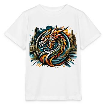 Drache Drachenkopf Logo Ruine Drachenfels - Stanley/Stella Kinder T-Shirt MINI CREATOR  - Weiß - Vorne - Maike (125cm)