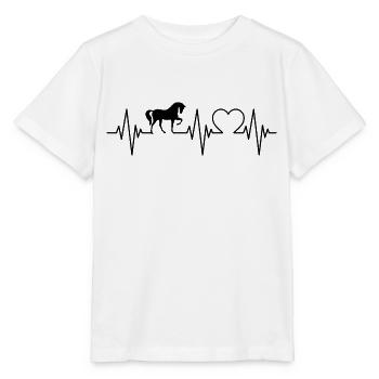 Les chevaux aiment le cœur du cheval - T-shirt bio MINI CREATOR Stanley/Stella Enfant - blanc - Devant - Maike (125cm)