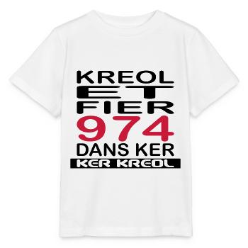 fier et kreol hom 02 ti - T-shirt bio MINI CREATOR Stanley/Stella Enfant - blanc - Devant - Maike (125cm)