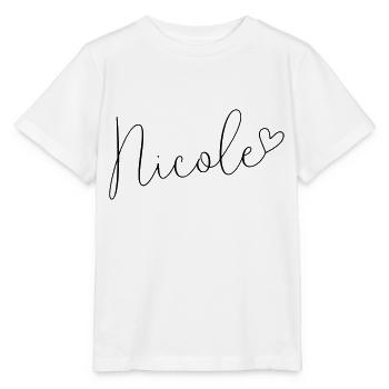 Nicole Name Prénom Fille - T-shirt bio MINI CREATOR Stanley/Stella Enfant - blanc - Devant - Maike (125cm)