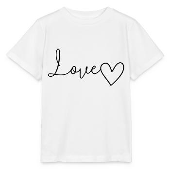 Love lettering with heart - Stanley/Stella MINI CREATOR Kids’ T-Shirt - white - Front - Maike (125cm)