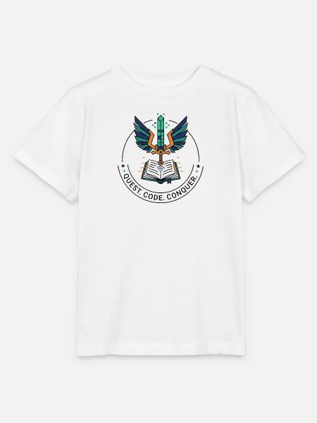Quest. Code. Conquer Emblem - Stanley/Stella Kinder T-Shirt MINI CREATOR - Weiß