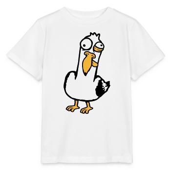 Crazy Seagull Squinting Grimace Insane Bird - Stanley/Stella MINI CREATOR Kids’ T-Shirt - white - Front - Maike (125cm)