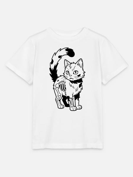 Zombie-Katze - Stanley/Stella Kinder T-Shirt MINI CREATOR  - Weiß