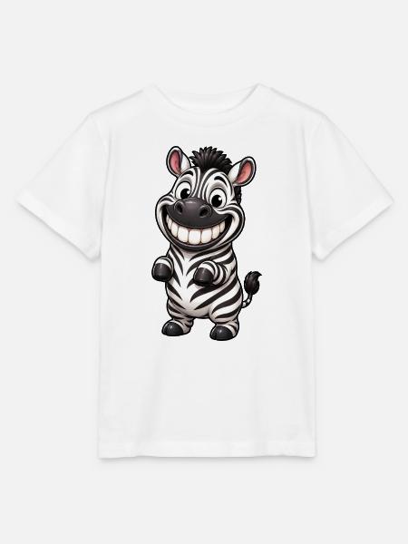 Lustiges Grinsen Zebra Comic Cartoon - Stanley/Stella Kinder T-Shirt MINI CREATOR - Weiß