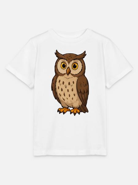 Süße Eule Illustration - Stanley/Stella Kinder T-Shirt MINI CREATOR - Weiß