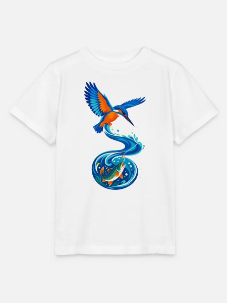Eisvogel Wellenwurf - Stanley/Stella Kinder T-Shirt MINI CREATOR - Weiß