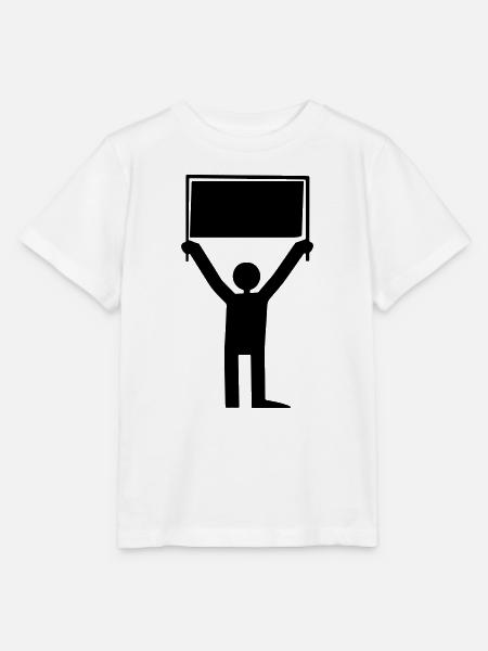 Mann mit Schild - Stanley/Stella Kinder T-Shirt MINI CREATOR - Weiß