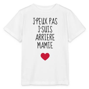 Arrière Mamie / Mamy / Grand Mère / Famille - T-shirt bio MINI CREATOR Stanley/Stella Enfant - blanc - Devant - Maike (125cm)
