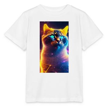 AstroCat Orange Version - Stanley/Stella Kinder T-Shirt MINI CREATOR  - Weiß - Vorne - Maike (125cm)