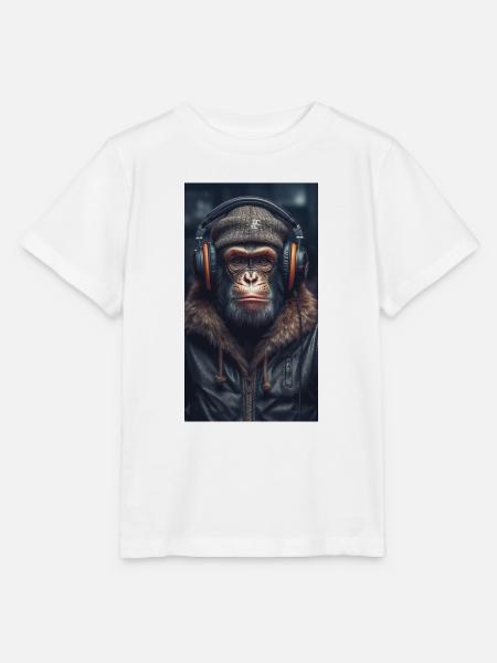 Music Monkey - Stanley/Stella Kinder T-Shirt MINI CREATOR - Weiß