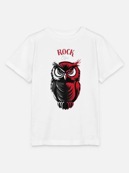 Eule - Rock on ! - Stanley/Stella Kinder T-Shirt MINI CREATOR  - Weiß
