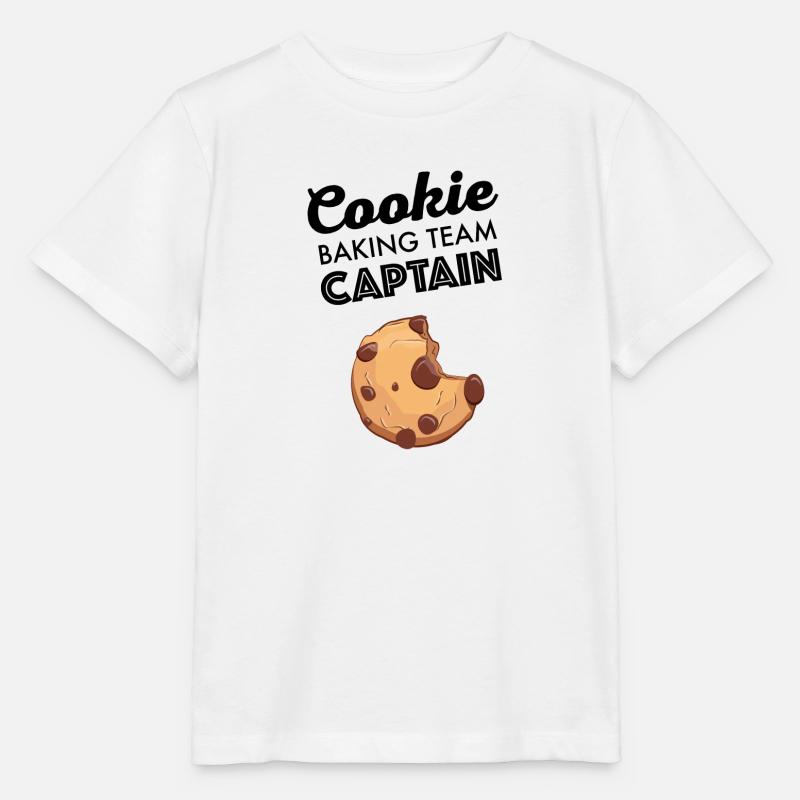 Biscuits de Noël capitaine de l’équipe de cuisson de biscuits - T-shirt bio MINI CREATOR Stanley/Stella Enfant - blanc