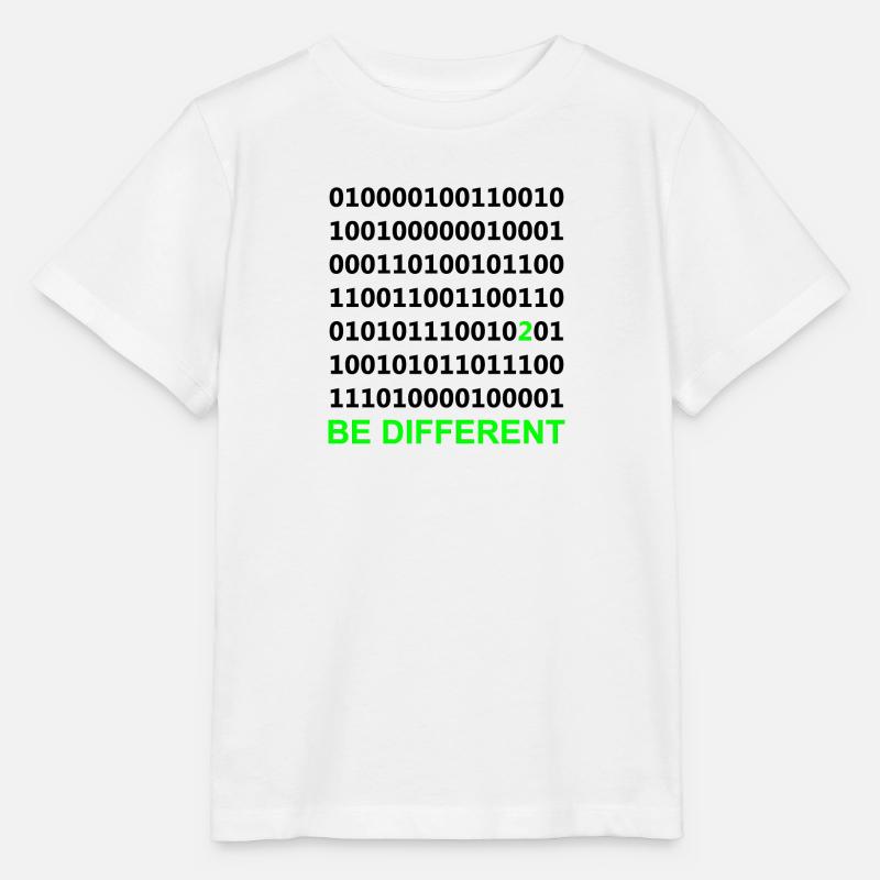 Être différent - Binaire - Numérique - T-shirt bio MINI CREATOR Stanley/Stella Enfant - blanc