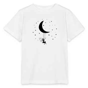 Elfe, baguette, balançoire et lune personnalisables - T-shirt bio MINI CREATOR Stanley/Stella Enfant - blanc - Devant - Maike (125cm)