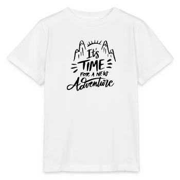Il est temps pour une nouvelle aventure de dire des montagnes de texte - T-shirt bio MINI CREATOR Stanley/Stella Enfant - blanc - Devant - Maike (125cm)
