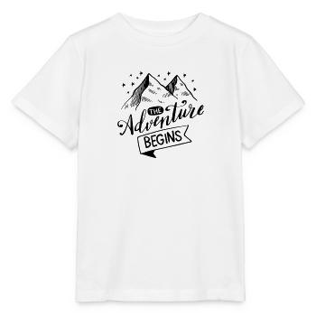 L'aventure commence en disant, cite, aventure - T-shirt bio MINI CREATOR Stanley/Stella Enfant - blanc - Devant - Maike (125cm)