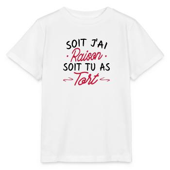 Soit j'ai raison soit tu as tort - T-shirt bio MINI CREATOR Stanley/Stella Enfant - blanc - Devant - Maike (125cm)