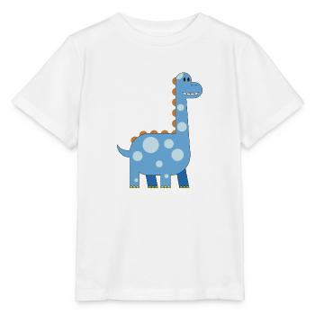joyeux dinosaure en peluche enfant doux préhistoire - T-shirt bio MINI CREATOR Stanley/Stella Enfant - blanc - Devant - Maike (125cm)