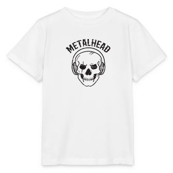 Metal tête de mort heavy cadeau musique Rock Festival - T-shirt bio MINI CREATOR Stanley/Stella Enfant - blanc - Devant - Maike (125cm)