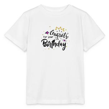 Félicitations anniversaire - T-shirt bio MINI CREATOR Stanley/Stella Enfant - blanc - Devant - Maike (125cm)