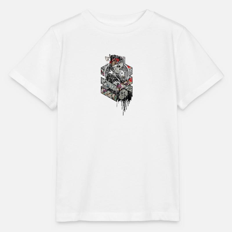 Geisha skeleton bone used look - Stanley/Stella MINI CREATOR Kids’ T-Shirt - white