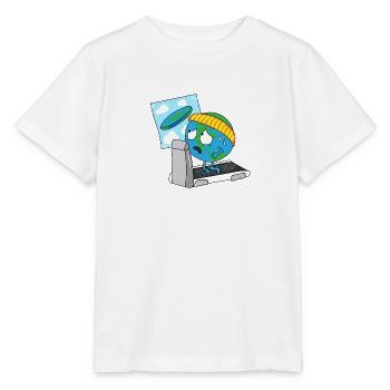 terre rond disque disque de terre globe terrestre planète - T-shirt bio MINI CREATOR Stanley/Stella Enfant - blanc - Devant - Maike (125cm)