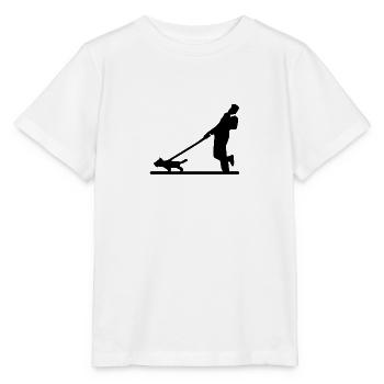 Dog pulls on a leash - Stanley/Stella MINI CREATOR Kids’ T-Shirt - white - Front - Maike (125cm)