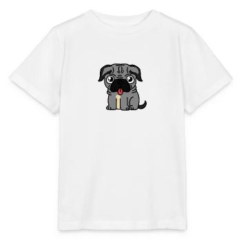 Hondenpug met tong - Stanley/Stella Kinder-T-shirt MINI CREATOR  - wit - Voor - Maike (125cm)