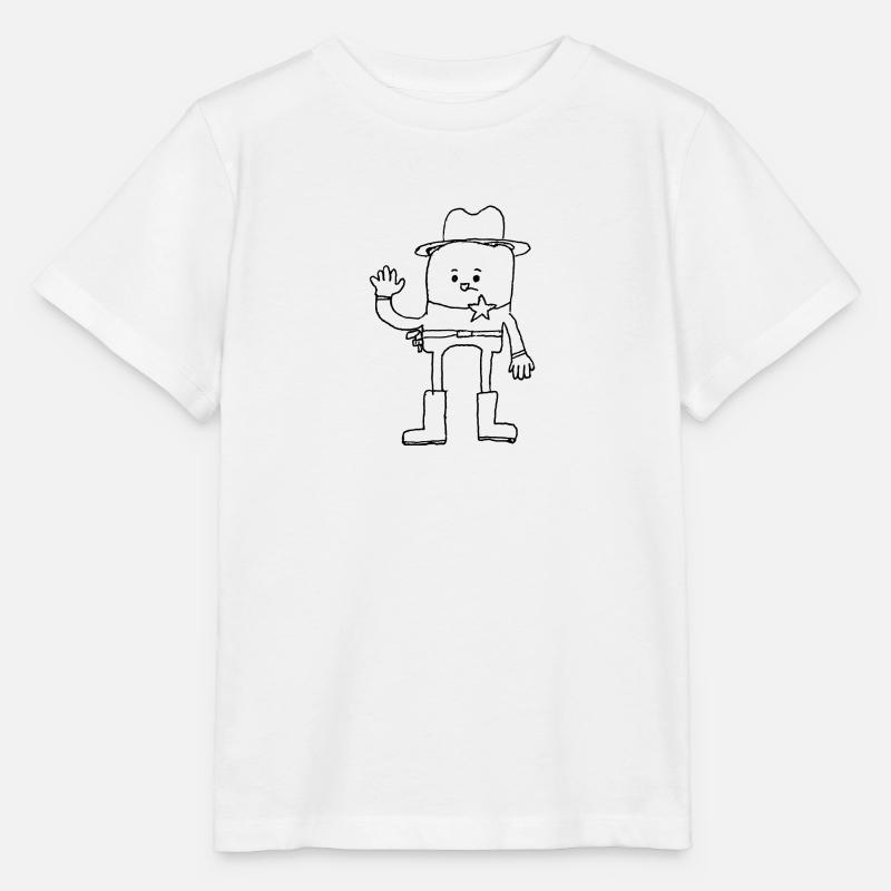 Doodle Cowboy - T-shirt bio MINI CREATOR Stanley/Stella Enfant - blanc