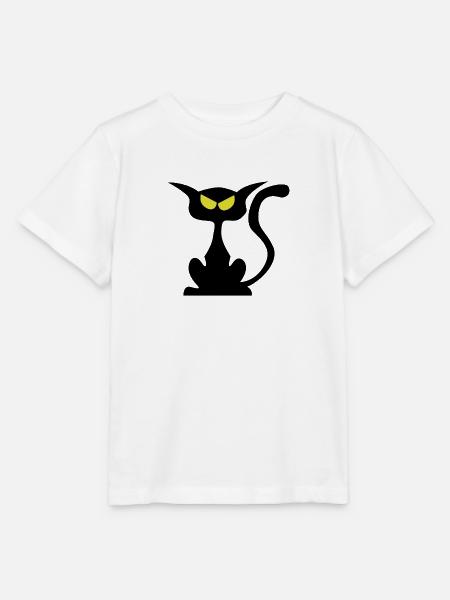Schwarze Katze - Stanley/Stella Kinder T-Shirt MINI CREATOR - Weiß