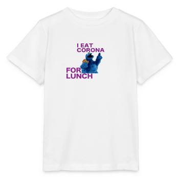 Ich esse Corona zum Mittagessen - Coronavirus-Shirt - Stanley/Stella Kinder T-Shirt MINI CREATOR  - Weiß - Vorne - Maike (125cm)