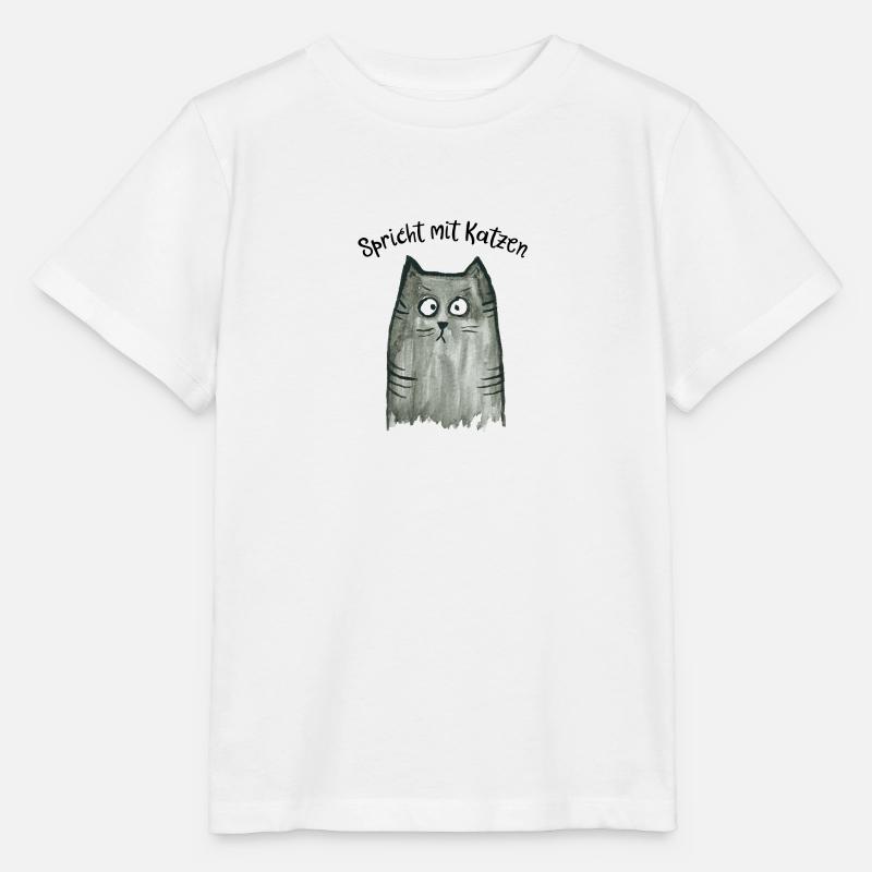 Graue Katze - Spricht mit Katzen - Stanley/Stella Kinder T-Shirt MINI CREATOR  - Weiß