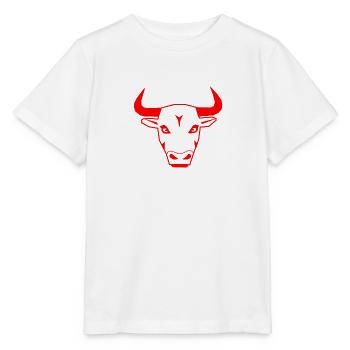 Taureau en rouge - T-shirt bio MINI CREATOR Stanley/Stella Enfant - blanc - Devant - Maike (125cm)