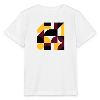 Colorful abstract geometric bauhaus background - Stanley/Stella Kinder T-Shirt MINI CREATOR  - Weiß - Vorne - Maike (125cm)