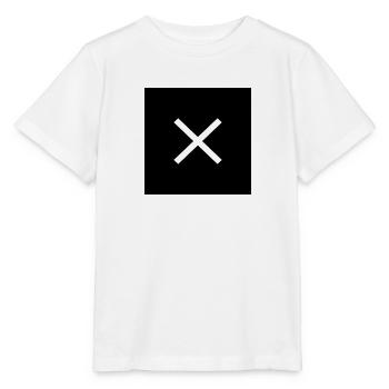 Kreuz Weiß auf Schwarz - Stanley/Stella Kinder T-Shirt MINI CREATOR  - Weiß - Vorne - Maike (125cm)